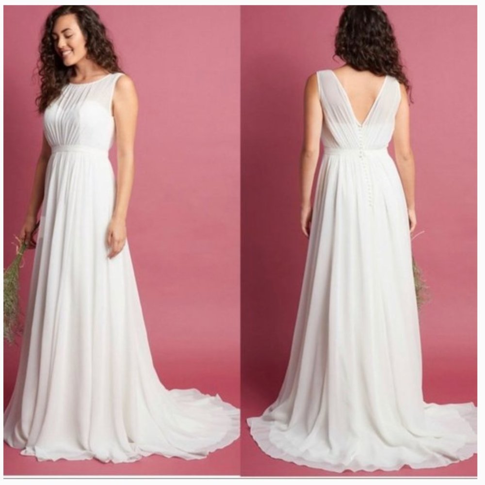 ModCloth Chiffon Wedding Dress by Jenny Woo